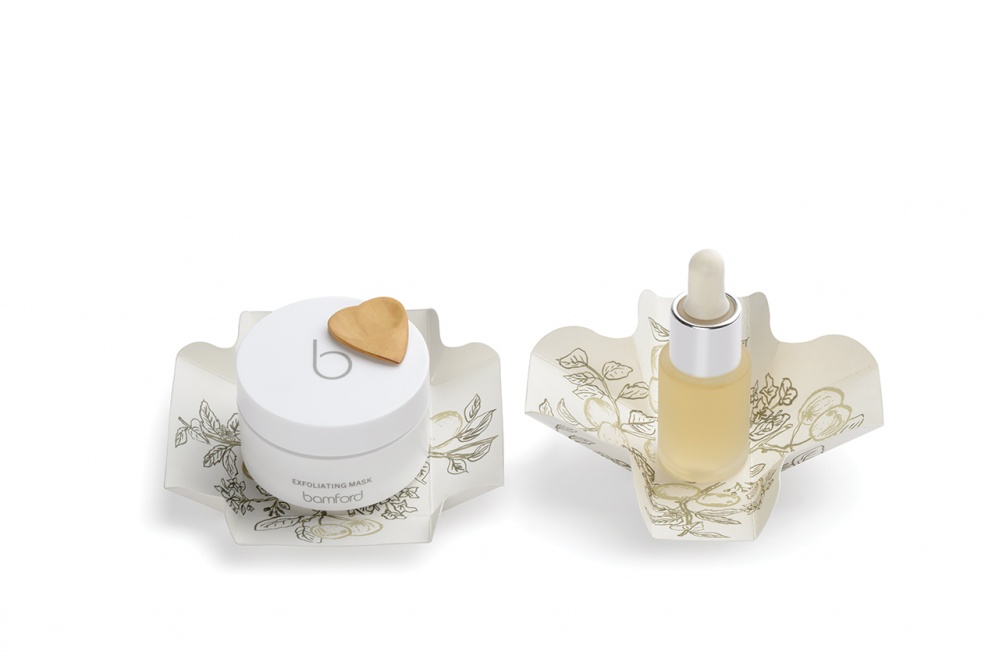 The Awaken exfoliating mask and the Restore elixir 